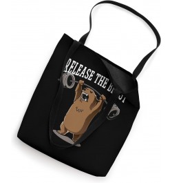 Release The Beast Gym Workout Grizzly Bear Bodybuilder Tote Bag $12.97 Totes