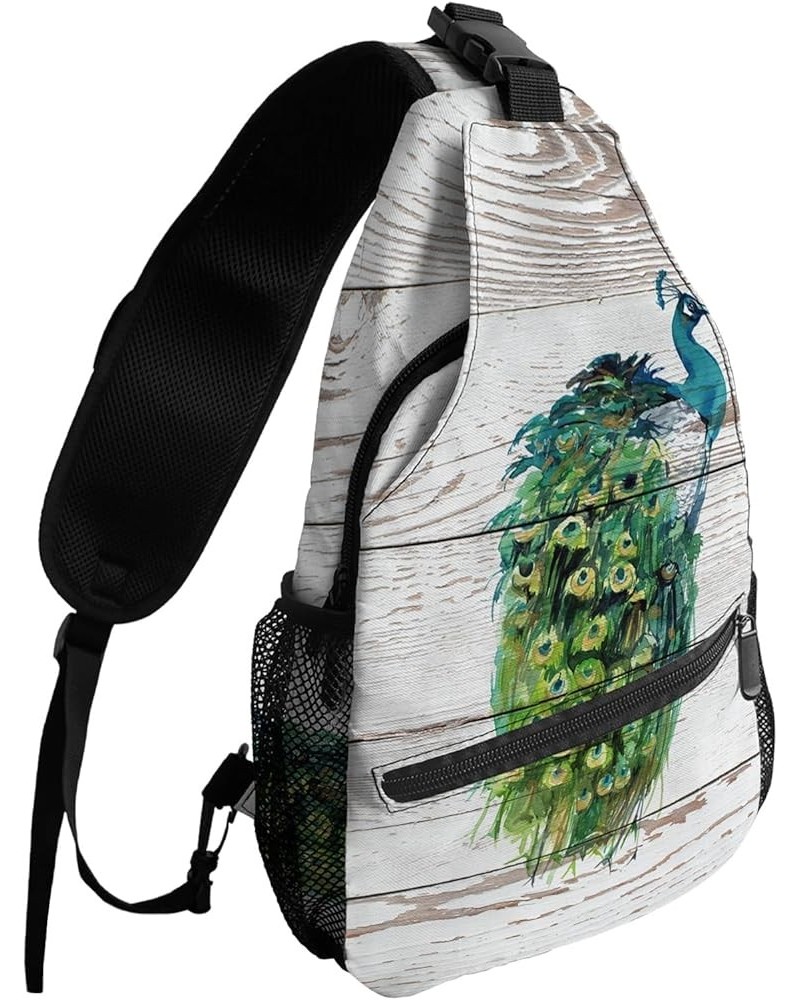 Sling Bag Crossbody Bag for Women Men Spring Green Tree Leaves Circle Plant Waterproof Hiking Backpack Lightweight Chest Shou...