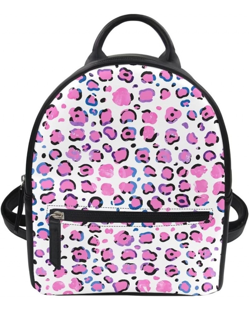 Women Backpack Mini Bag Shoulder Bag Leather Backpack Purse Custom Design Women Shoulder Bag Pink Leopard a $19.97 Backpacks