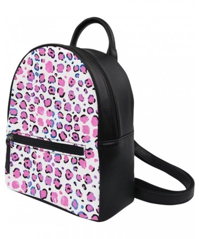 Women Backpack Mini Bag Shoulder Bag Leather Backpack Purse Custom Design Women Shoulder Bag Pink Leopard a $19.97 Backpacks