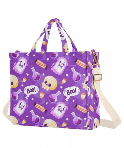 Halloween Skulls Corduroy Tote Versatile Shoulder Bag for Women with Zipper Magnetic Clasp，S $17.10 Totes