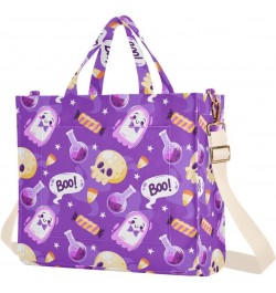 Halloween Skulls Corduroy Tote Versatile Shoulder Bag for Women with Zipper Magnetic Clasp，S $17.10 Totes