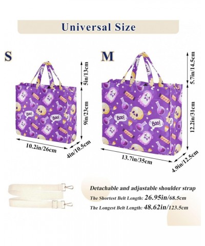 Halloween Skulls Corduroy Tote Versatile Shoulder Bag for Women with Zipper Magnetic Clasp，S $17.10 Totes