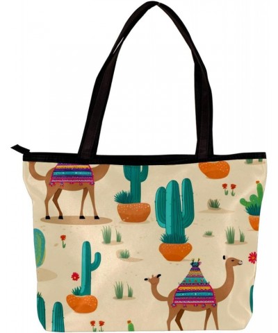 The Tote Bag For Women,Purses For Women,Handbags For Women,Camel and Plant Cactus Handbags $15.05 Totes