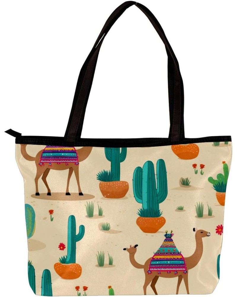 The Tote Bag For Women,Purses For Women,Handbags For Women,Camel and Plant Cactus Handbags $15.05 Totes