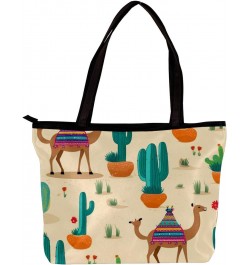 The Tote Bag For Women,Purses For Women,Handbags For Women,Camel and Plant Cactus Handbags $15.05 Totes