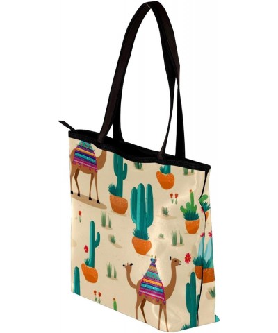 The Tote Bag For Women,Purses For Women,Handbags For Women,Camel and Plant Cactus Handbags $15.05 Totes