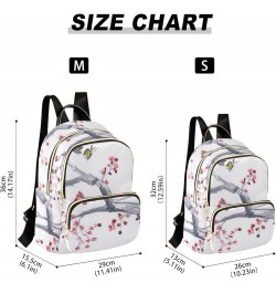 Backpack Purse for Women Plum Tree Branch, Mini Fashion Backpack Watercolor Lightweight Casual Daypack Shoulder Bag Travel Ba...