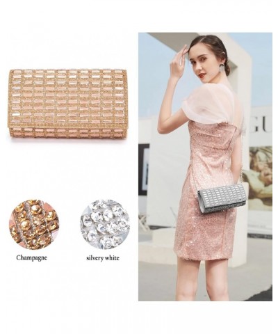 Women's Evening Handbags Rhinestone Purse Sparkling Crossbody Bag Wedding Prom Party Club Purses Envelope Purses Champagne $1...