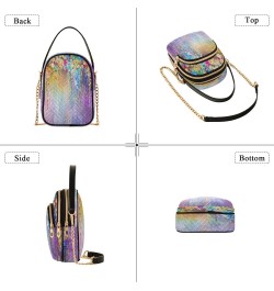 Chain Crossbody Bags for Women Colorful Floral Painting Quilted Shoulder Crossbody Handbags Travel Cross Body Cell Phone Purs...