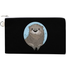 Cute Otter Canvas Wallet Slim Wristlets Bag Credit Card Clutch Purses $9.03 Wallets