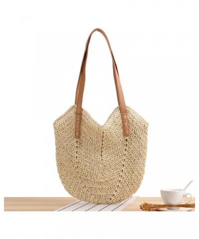 Tote Bag Daily Collocation Handmade Women Purse Straw Handbag Fashion Accessories Beige $16.09 Totes