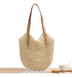 Tote Bag Daily Collocation Handmade Women Purse Straw Handbag Fashion Accessories Beige $16.09 Totes