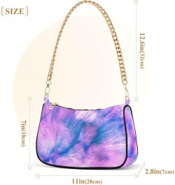 Shoulder Bags for Women, Tie Dye Rainbow Hobo Tote Handbag, Retro Chain Bag Purse with Zipper Color08 $12.00 Shoulder Bags