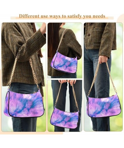 Shoulder Bags for Women, Tie Dye Rainbow Hobo Tote Handbag, Retro Chain Bag Purse with Zipper Color08 $12.00 Shoulder Bags