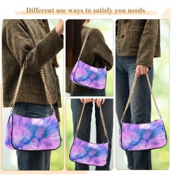 Shoulder Bags for Women, Tie Dye Rainbow Hobo Tote Handbag, Retro Chain Bag Purse with Zipper Color08 $12.00 Shoulder Bags