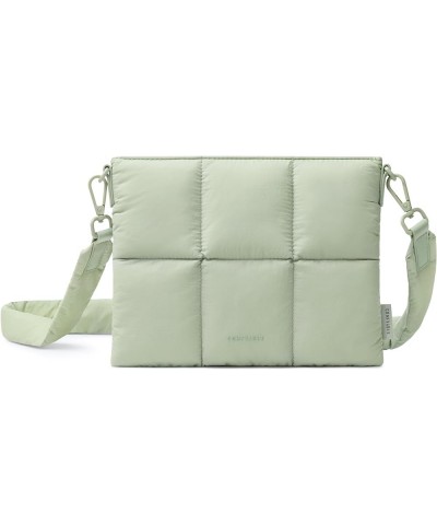 Puffer Crossbody Bag, Quilted Puffy Cross Body Purse, Mini Small Pouch, Nylon Sage $14.85 Crossbody Bags