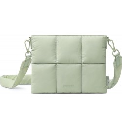 Puffer Crossbody Bag, Quilted Puffy Cross Body Purse, Mini Small Pouch, Nylon Sage $14.85 Crossbody Bags