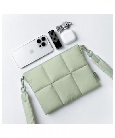 Puffer Crossbody Bag, Quilted Puffy Cross Body Purse, Mini Small Pouch, Nylon Sage $14.85 Crossbody Bags