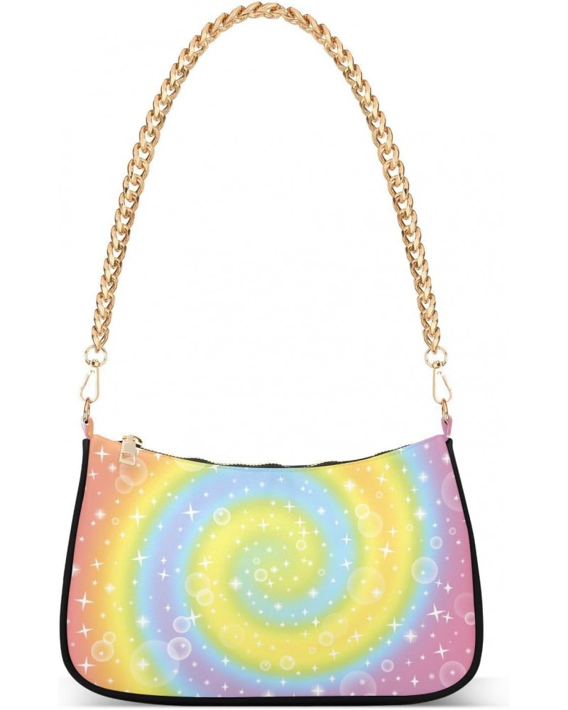 Unicorn Rainbow Magic Stars Shoulder Bag for Women Hobo Bags Small Chain Shoulder Bags Clutch Handbag Tote Crossbody Bag Purs...