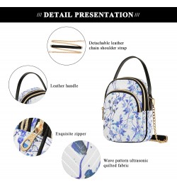 Crossbody Bag for Women, Watercolor Florals Purple Flowers 12 Phone Purse Detachable Chain Bag Shoulder Handbag Wallet $9.60 ...