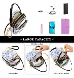 Crossbody Bag for Women, Watercolor Florals Purple Flowers 12 Phone Purse Detachable Chain Bag Shoulder Handbag Wallet $9.60 ...