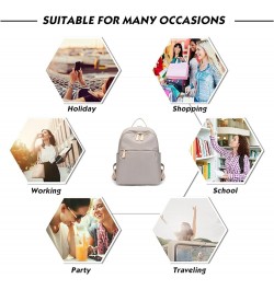 Fashion Multipurpose Backpack for Women, Lightweight Oxford Cloth Bookbag Ladies Designer Handbag Shoulder Bag Grey $30.07 Ba...