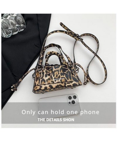 Small Leopard Street Style Crossbody Bag - Fashionable Mini Lipstick Handbag for Women, Cute Cool Checkered Hobo Shoulder Bag...