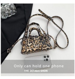 Small Leopard Street Style Crossbody Bag - Fashionable Mini Lipstick Handbag for Women, Cute Cool Checkered Hobo Shoulder Bag...