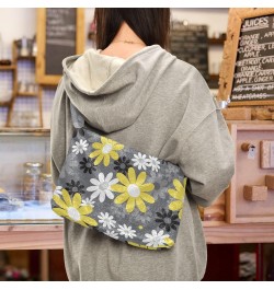 Chamomile Flowers Tote Handbags for Women Ultra Soft Fluffy Shoulder Bag with Zipper Fashion Durable Shoulder Purses for Picn...