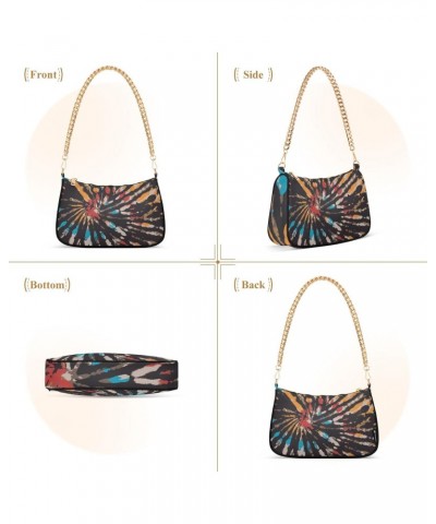 Clutch Shoulder Bags Tote Evening Purse Handbags for Women Hobo Bags Black Stripes Tie Dye with Zipper Closure $13.12 Totes