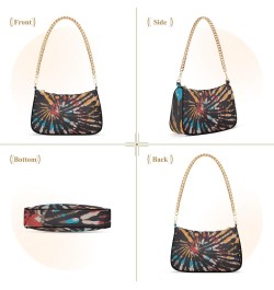 Clutch Shoulder Bags Tote Evening Purse Handbags for Women Hobo Bags Black Stripes Tie Dye with Zipper Closure $13.12 Totes