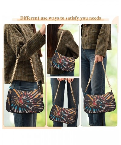 Clutch Shoulder Bags Tote Evening Purse Handbags for Women Hobo Bags Black Stripes Tie Dye with Zipper Closure $13.12 Totes