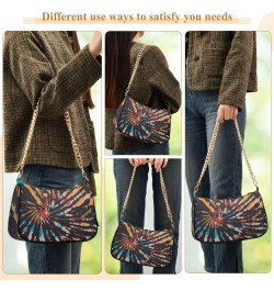 Clutch Shoulder Bags Tote Evening Purse Handbags for Women Hobo Bags Black Stripes Tie Dye with Zipper Closure $13.12 Totes