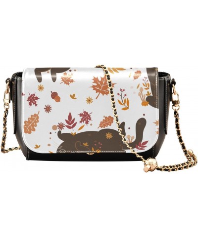 Autumn Cats Fall Crossbody Bags for Women Leather Purse Shoulder Bag Handbag for Daily Work Gifts $16.40 Shoulder Bags