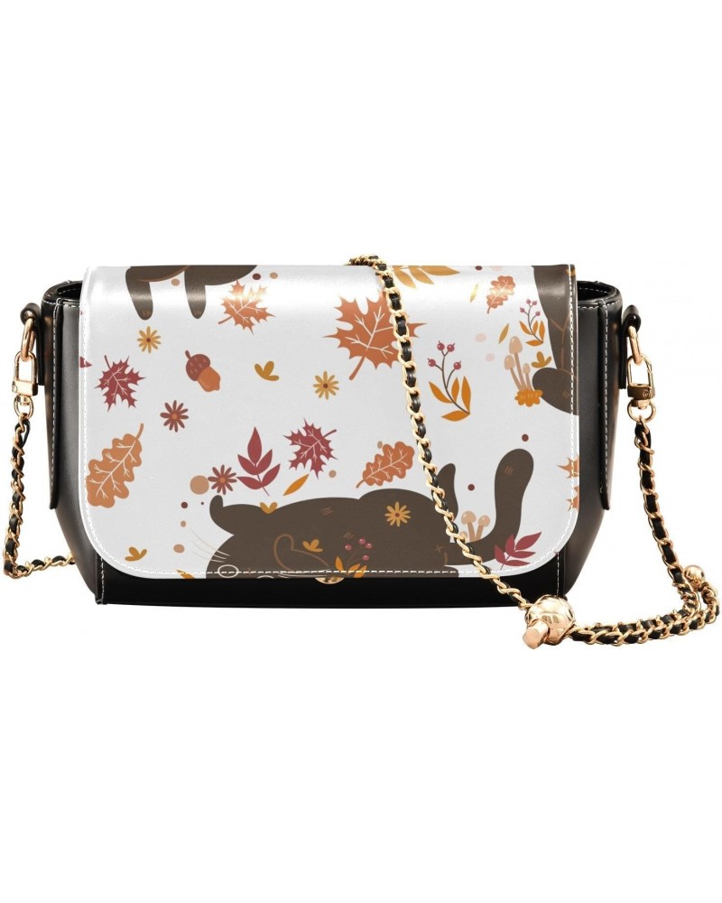 Autumn Cats Fall Crossbody Bags for Women Leather Purse Shoulder Bag Handbag for Daily Work Gifts $16.40 Shoulder Bags