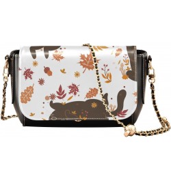 Autumn Cats Fall Crossbody Bags for Women Leather Purse Shoulder Bag Handbag for Daily Work Gifts $16.40 Shoulder Bags