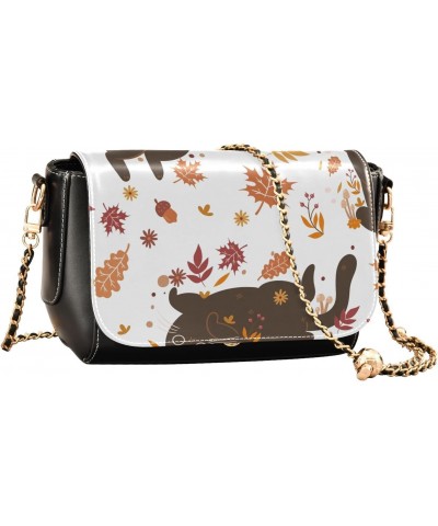 Autumn Cats Fall Crossbody Bags for Women Leather Purse Shoulder Bag Handbag for Daily Work Gifts $16.40 Shoulder Bags