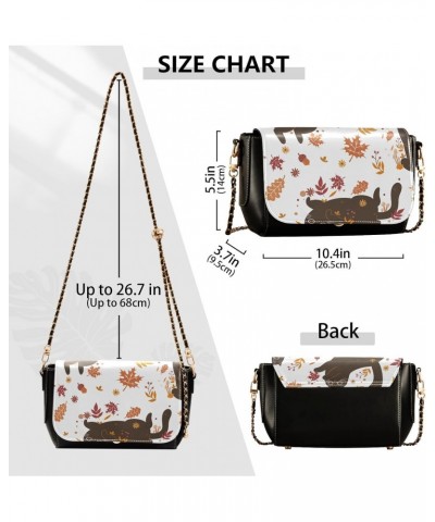 Autumn Cats Fall Crossbody Bags for Women Leather Purse Shoulder Bag Handbag for Daily Work Gifts $16.40 Shoulder Bags