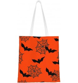 Halloween Spiders Single Shoulder Fashion Canvas Tote Shopping Bags Handbags For Men And Women Halloween Bats5 $11.72 Totes