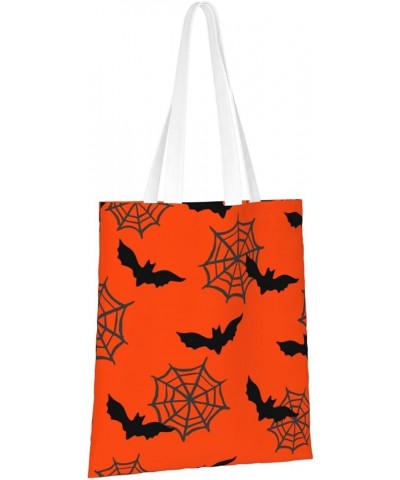 Halloween Spiders Single Shoulder Fashion Canvas Tote Shopping Bags Handbags For Men And Women Halloween Bats5 $11.72 Totes