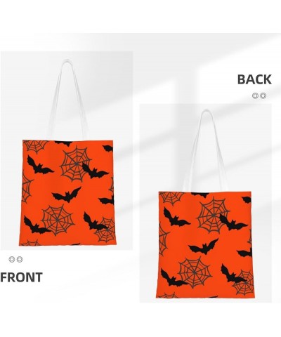 Halloween Spiders Single Shoulder Fashion Canvas Tote Shopping Bags Handbags For Men And Women Halloween Bats5 $11.72 Totes