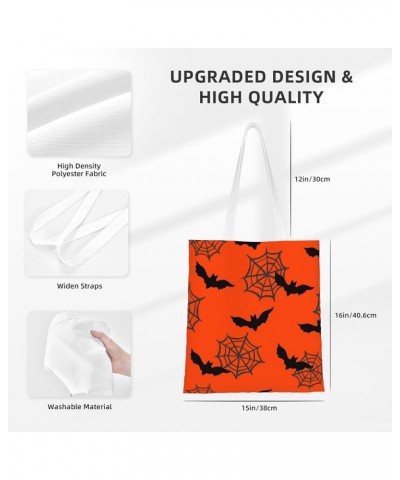 Halloween Spiders Single Shoulder Fashion Canvas Tote Shopping Bags Handbags For Men And Women Halloween Bats5 $11.72 Totes