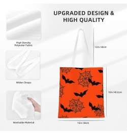 Halloween Spiders Single Shoulder Fashion Canvas Tote Shopping Bags Handbags For Men And Women Halloween Bats5 $11.72 Totes