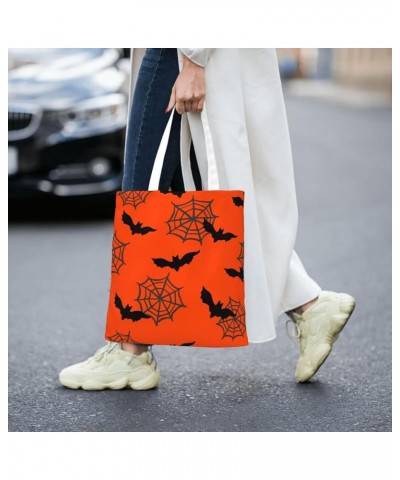 Halloween Spiders Single Shoulder Fashion Canvas Tote Shopping Bags Handbags For Men And Women Halloween Bats5 $11.72 Totes