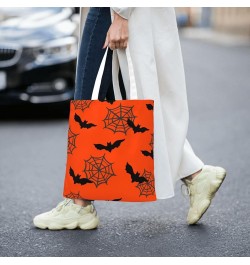 Halloween Spiders Single Shoulder Fashion Canvas Tote Shopping Bags Handbags For Men And Women Halloween Bats5 $11.72 Totes