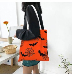 Halloween Spiders Single Shoulder Fashion Canvas Tote Shopping Bags Handbags For Men And Women Halloween Bats5 $11.72 Totes