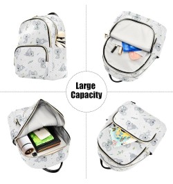 Mini Backpack for Women, Cute Koalas Leaves Heart Travel Backpack Purse for Ladies, Small Bookbag Daypack Shoulder Bag M Mult...