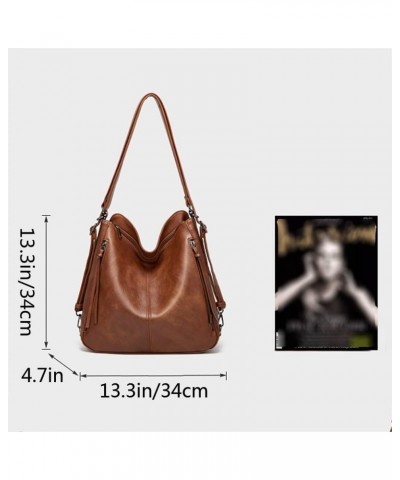 Hobo Tote Shoulder Bag Purses 3pcs for Women PU Retro Backpack Handbag Satchel Clutch Wallet Brown $18.50 Backpacks