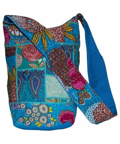 Tribe Azure Women Fashion Hobo Floral Shoulder Bag Monk Canvas Sling Tote Handbag Crossbody Summer Boho Turquoise Blue $10.91...